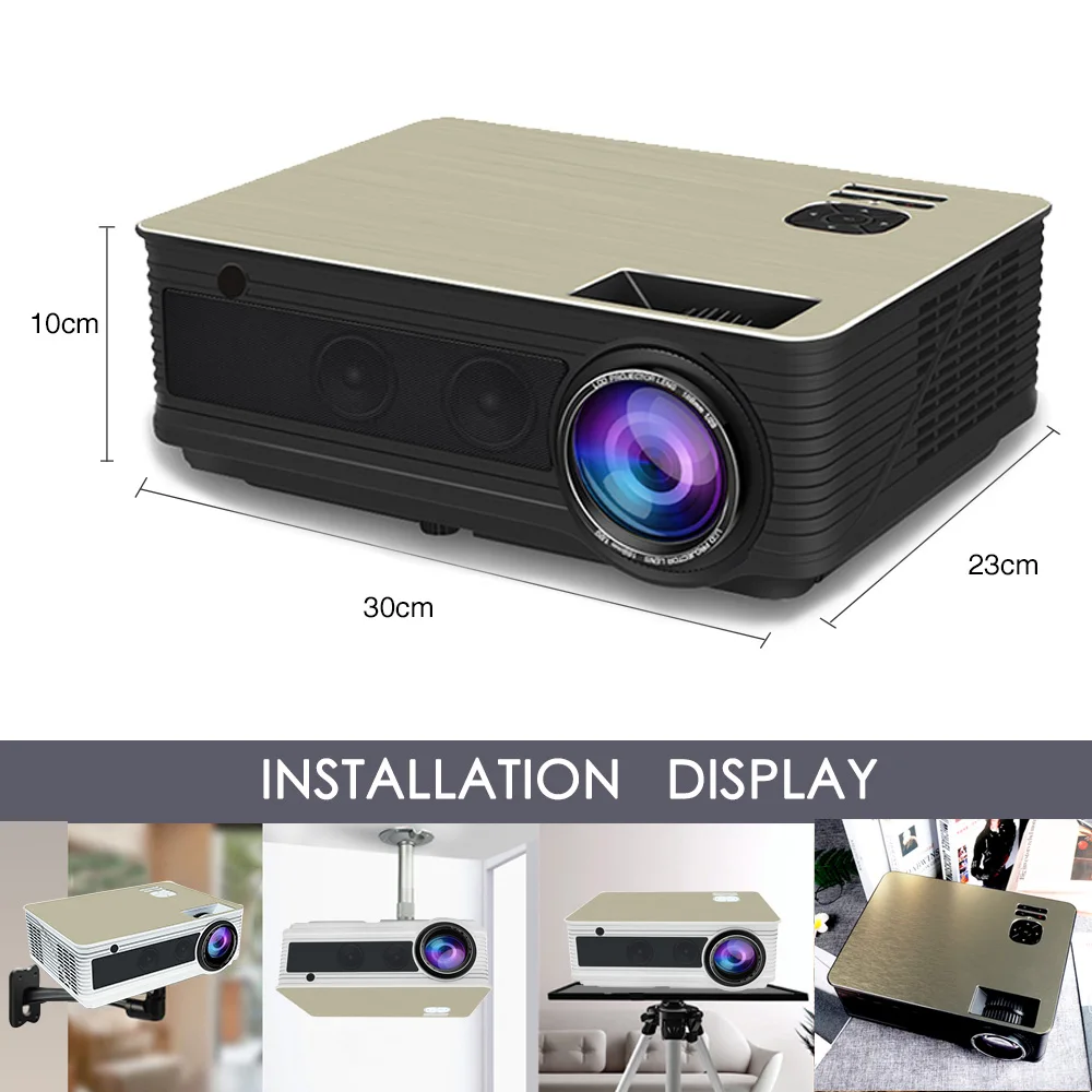 HD Projector 5500 Lumen Android 6.0 WiFi BT Projector (Optional) for Full HD 1080P LED TV Video Projector