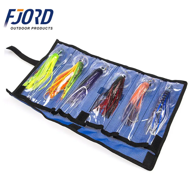 

FJORD In Stock 5pcs/lot 170mm 46g Marlin Squid Acrylic Heads With Squid Skirt Trolling Lures, Colorful