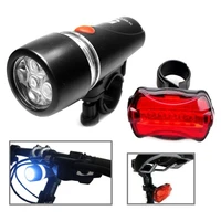 

5 LED Water Resistant Bike Bicycle Head Light+ Rear Safety Flashlight Warning light kit