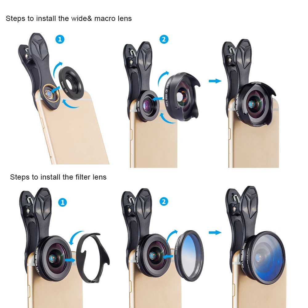 Cell Phone Accessory Polarized Lens Kit Grad Blue/gray/nd8/cpl Filters