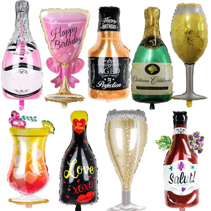 Lagrge Wine Whiskey Bottle Foil Balloon 30 Years Old Happy Birthday