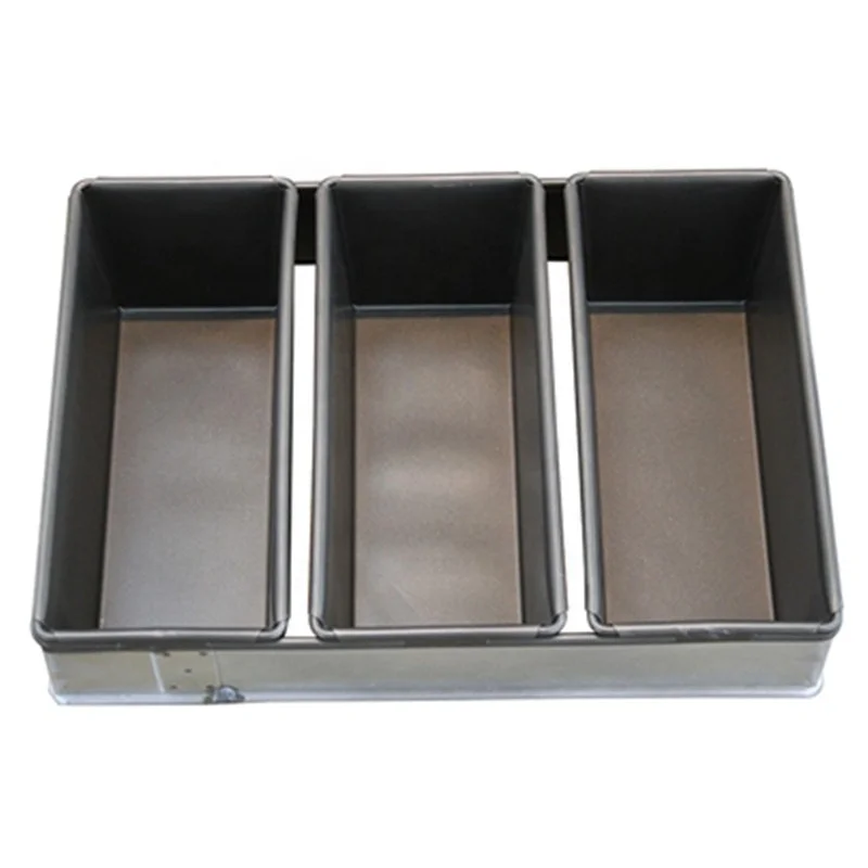 Customized 3/4/5 Strap Nonstick Slice Bread Loaf Pan Pullman Toast Box Cake Baking Pan Set With