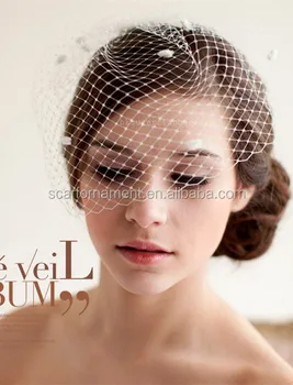 Classic White Birdcage Veil Ladies Vintage Black Wedding Veil With