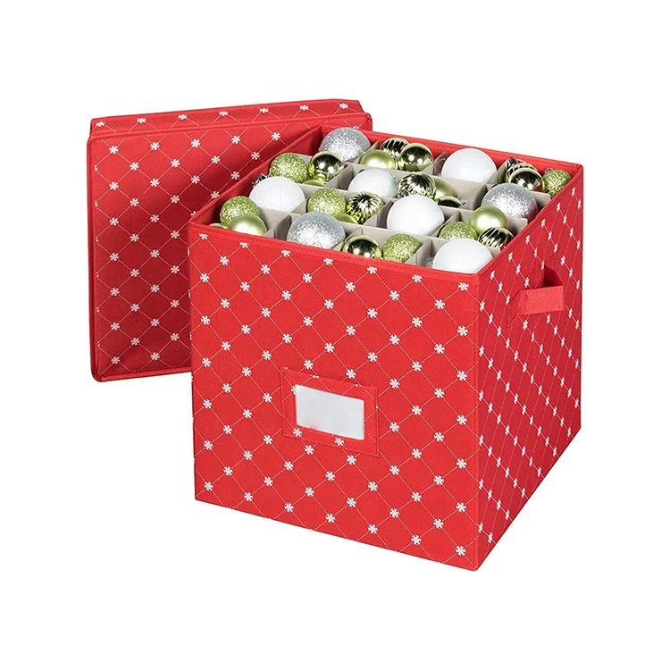 

Red Christmas Storage Totes Storage Bins Ornament Storage Case, Customized color