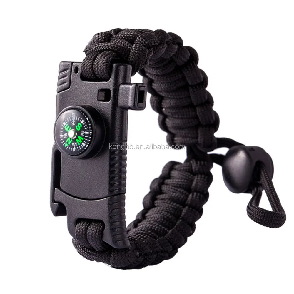 

KongBo Outdoor Multifunction Adjustable Paracord Survival Bracelet With Knife, Customized