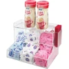 Top-Loading Clear Acrylic Coffee Condiment Organizer, 3 Section Acrylic Condiment Dispenser