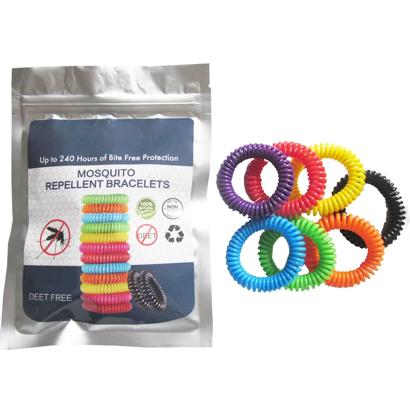 Amazon Supplier Mosquito Repellent Bracelet 10 PACK Citronella DEET Free Anti Insect Bands Coil Spiral Mosquito Bands