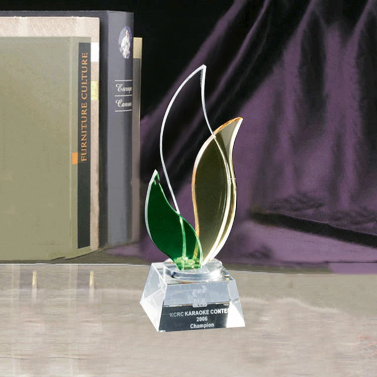 Color Flame Shaped Crystal Awards For Business Promotion Gift supplier