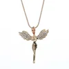 Angel Wing Plated Gold Wholesale Statement Necklaces Jewelry