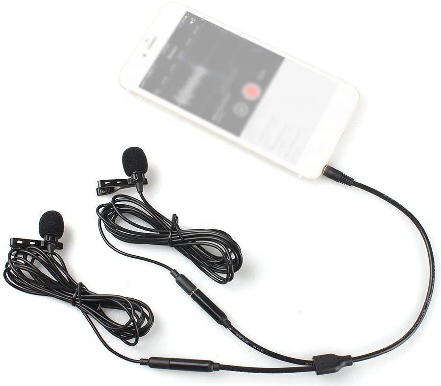 

Latest design clip video teaching clip on microphone, Black
