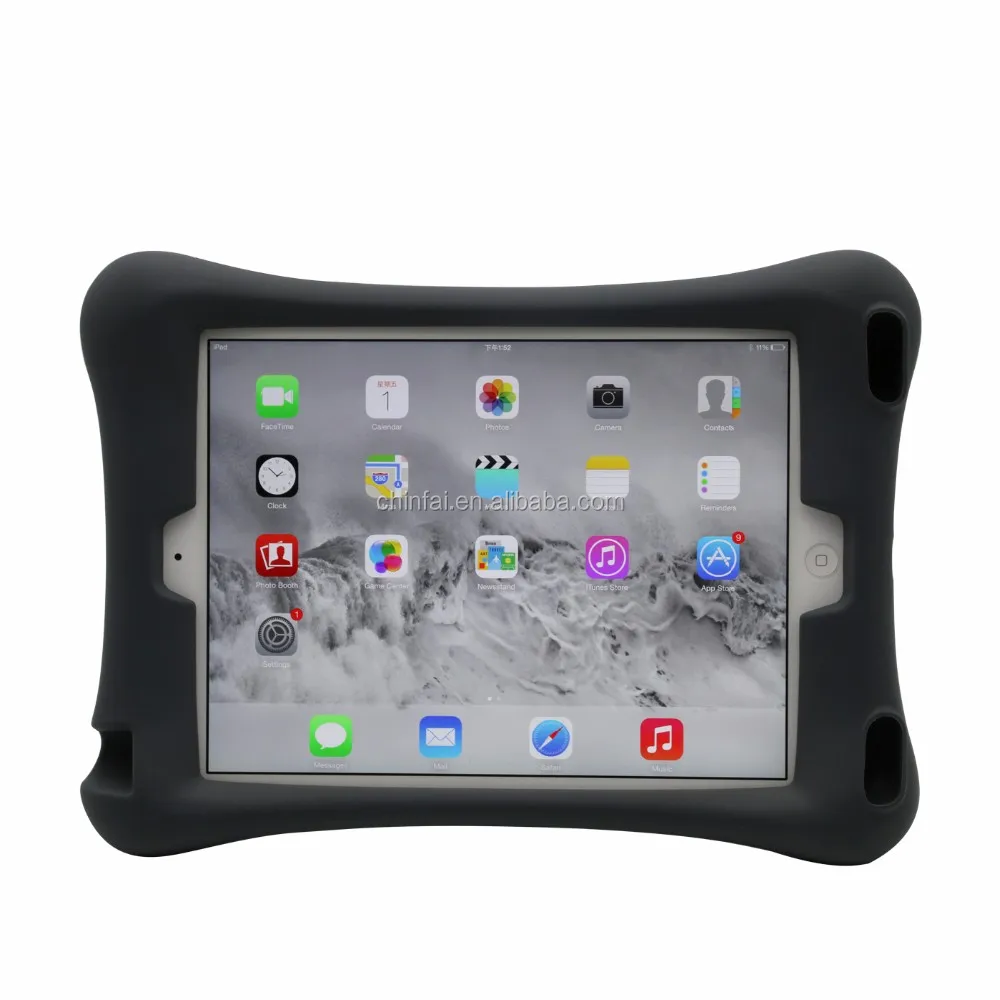all round shockproof tablet case for ipad 2 3 4 black front