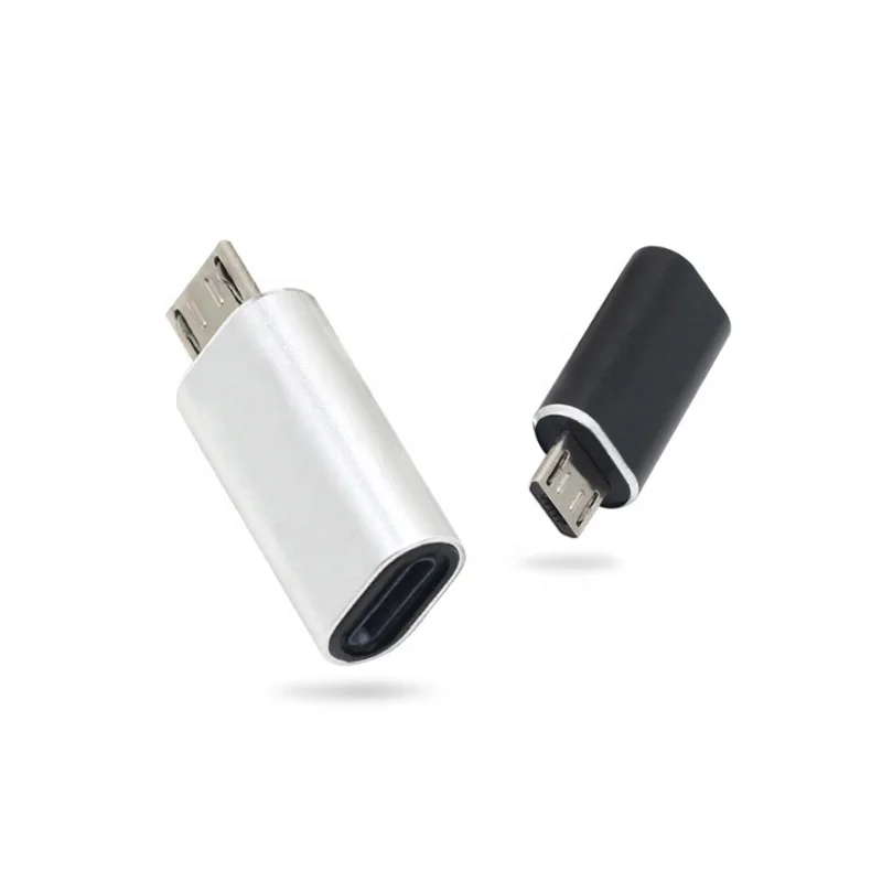 

Hot selling polished edge type c female to micro usb male adapter, Black;grey;gold;rose;silver