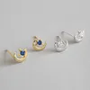 925 Sterling Silver simulate CZ diamond Moon & Star 2018 treading Earrings