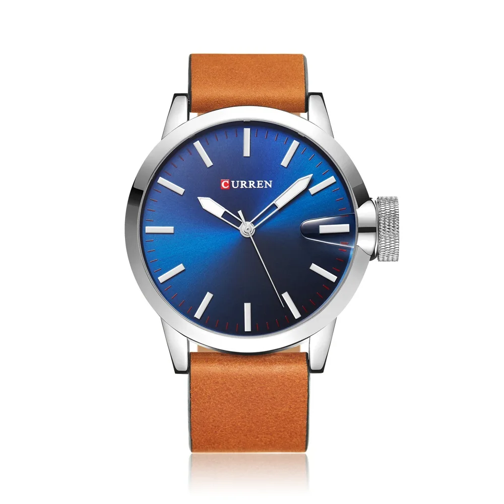 

Curren Casual Alloy Case Quartz Leather Band Men Watches for Business