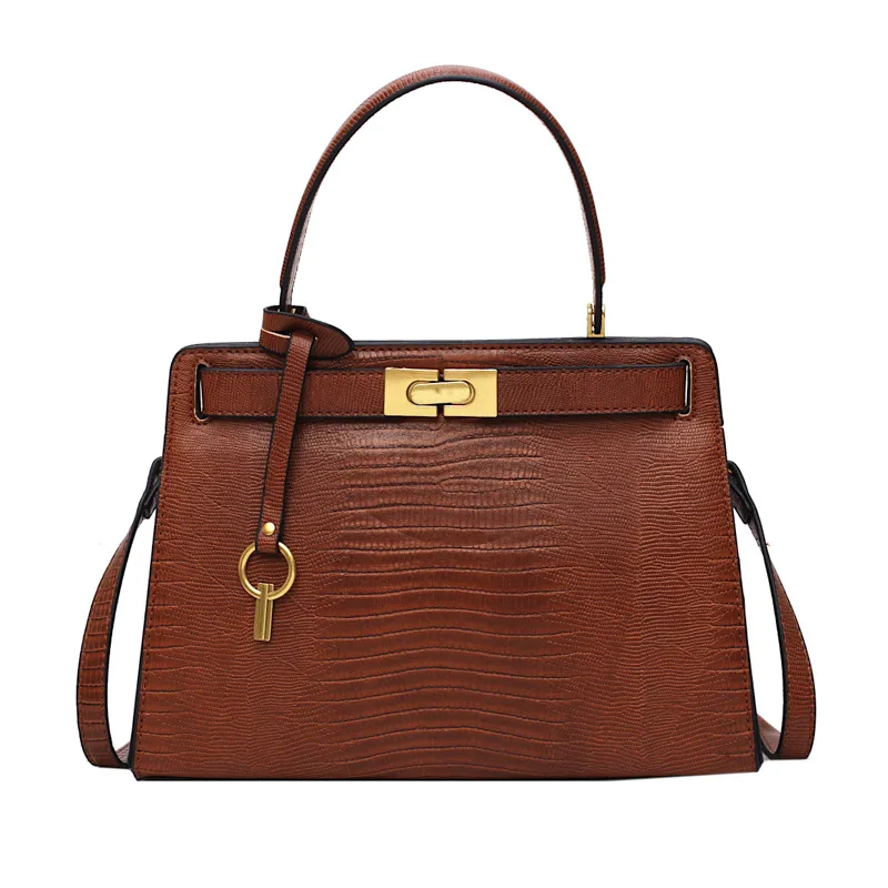 

2021 Fashion PU Platinum Bags lizard Pattern Handbag Wild Shoulder Strap Messenger bag, Brown,white,black