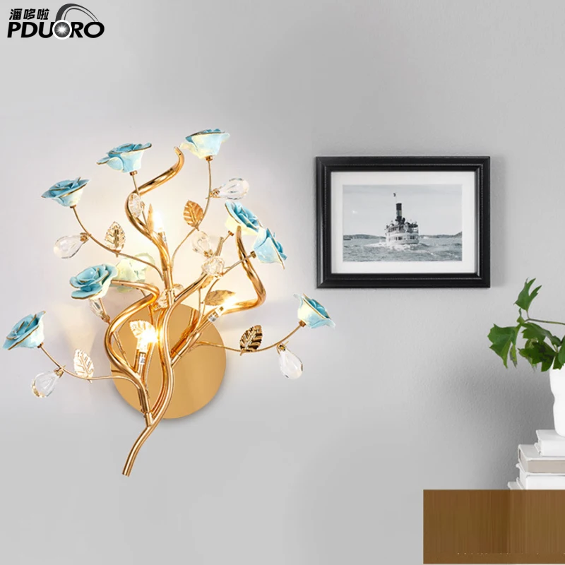 2018 new fancy modern crystal chain Wall lamps in china factory