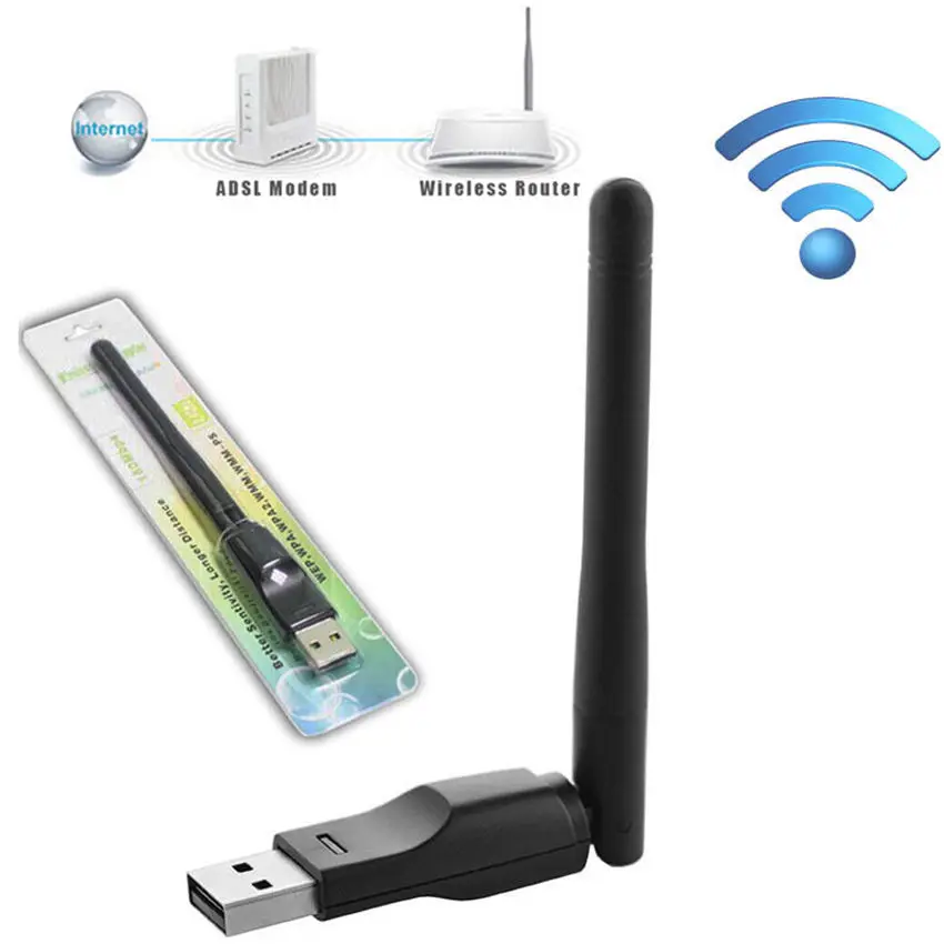 Adaptateur Wi-Fi USB MTK7601 - Pour Décodeurs Satellite VF9930, KPT, V7, V8, MAG250