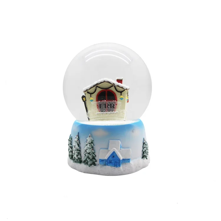 Battery operated glitter Christmas light house snow globe LED light