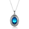 BN -BWeek Jewelry 3A Zircon Red Copper Jewelry Stone Silver Women Jewelry Necklace and Earring