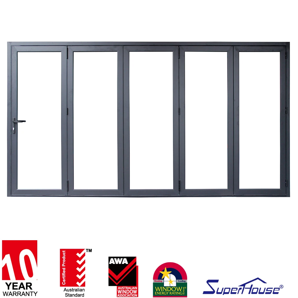 AAMA standard exterior aluminum folding glass door with flush sill design