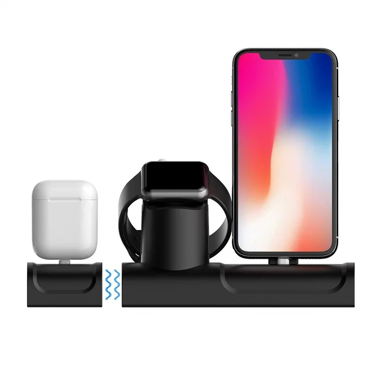 

Upgraded 3 in 1 Silicone Charging Station Charger Docking Stand Support for Apple Watch Series