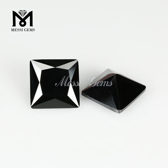 7x7 mm carré taillée zirconique cubique noire