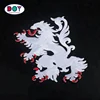 Embroidered Badges Factory Custom Dragon Shaped Logo 100% Full Embroidery Crest Patches for Overcoat