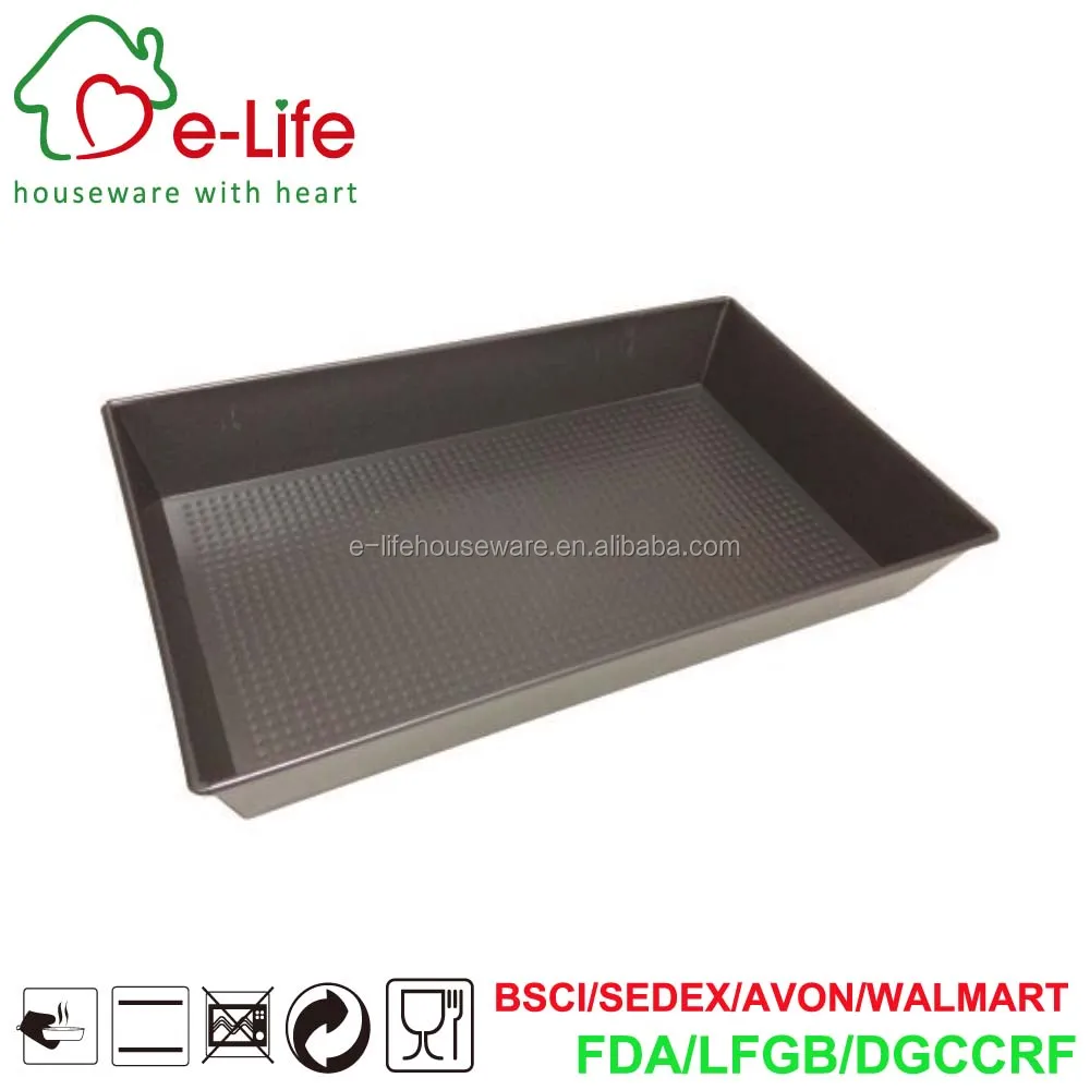 Elife 14x9 Inches Rectangle Lasagna Tray With Black Non Stick Coating