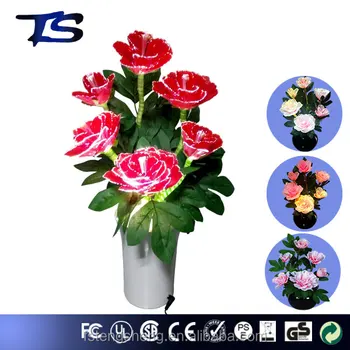 Wedding Decoration Silk Flower Arrangements In Vases Led Fiber