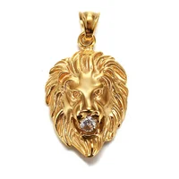 

In Stock Factory Custom Inlay CZ Gold Plated Stainless Steel Necklace Pendant