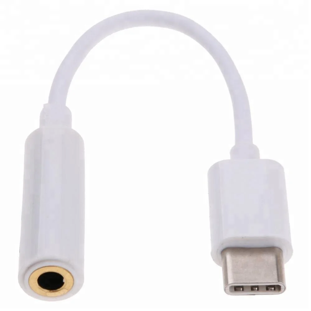 

USB-C Type C to 3.5mm Earphone Headset Cable Convertor Adapter For Letv MOTO, White