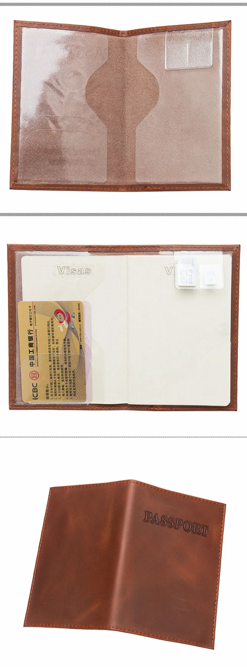 Wholesale Retro Crazy Horse Genuine Leather Passport Holder Cover With Sim Card Slots Buy