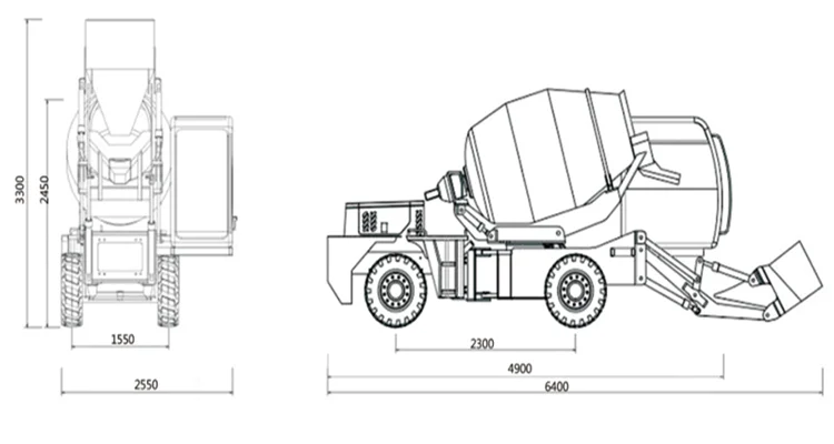 1.2 Cbm Small Self Loading Concrete Cement Mixer Truck With Weichai