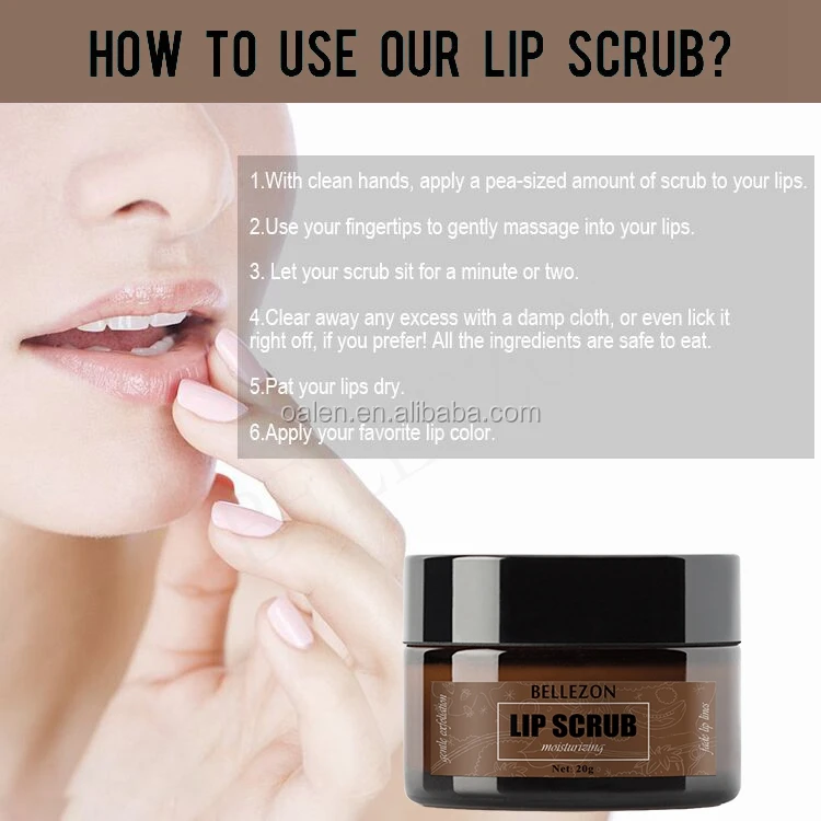 Wholesale Organic Exfoliating Brown Sugar And Strawberry Lip Scrub