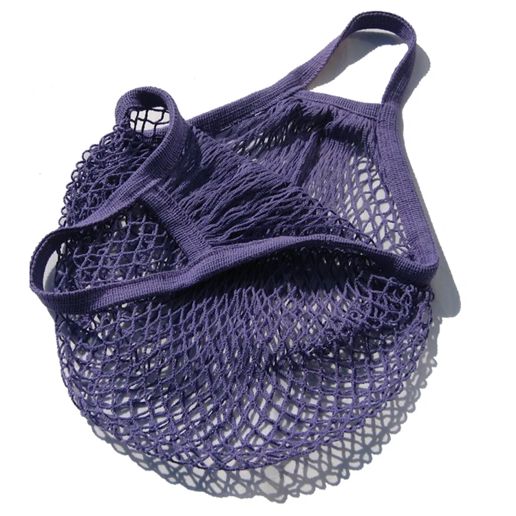 BSCI Eco-friendly Cotton String Grocery Mesh Laundry Bags Customize Colorful Grocery Soft Shopping Tote Net Bag