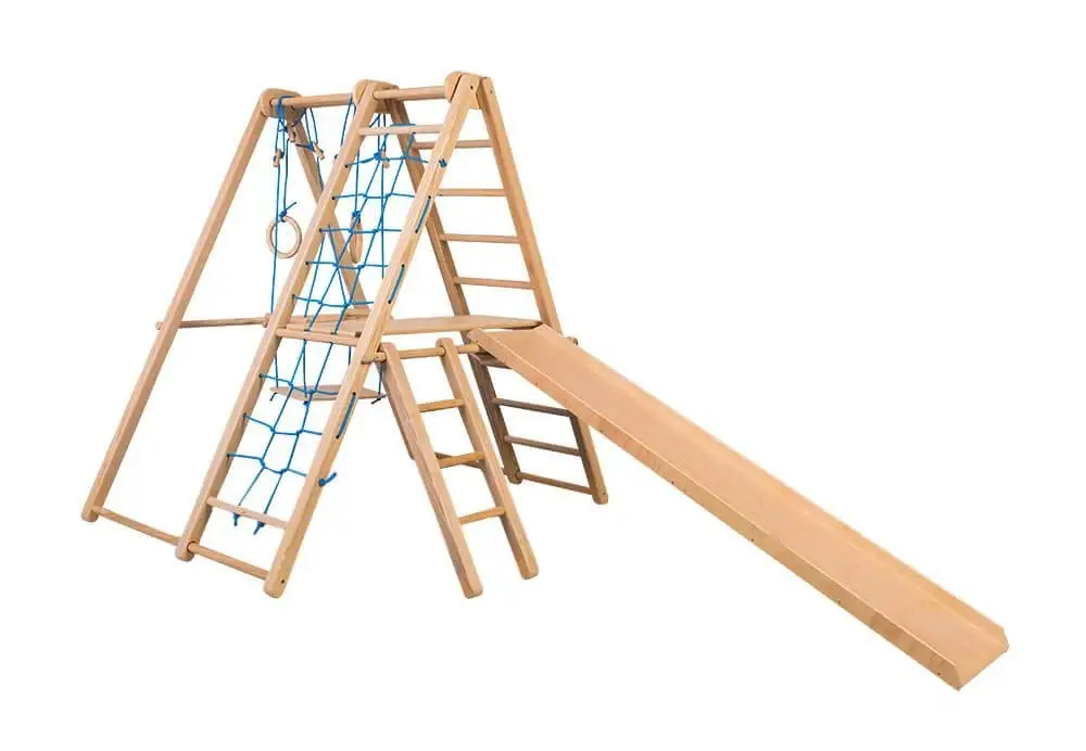 wooden indoor jungle gym