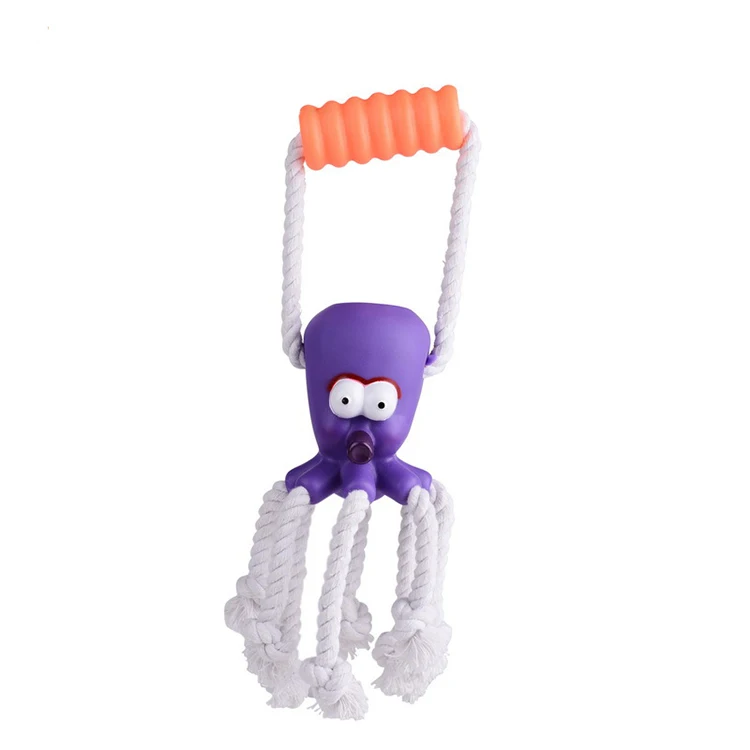 purple octopus dog toy
