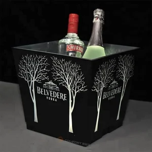 Image of Baskets for Wine Bottles Laser Logo LED Ice Bucket