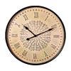 Large industrial style custom big size antique look face dials design reproduction french gold metal wall clock