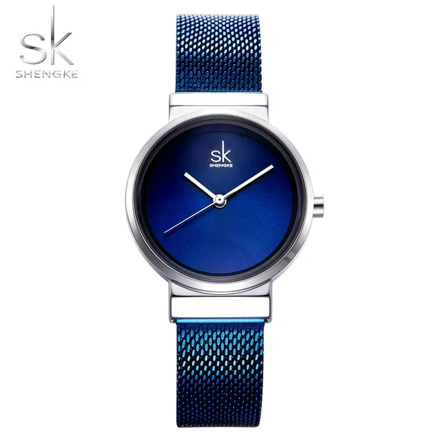 

Shengke Blue WristWatch Women Watch Luxury Brand Steel Ladies Quartz Women Watches 2019 Relogio Feminino Montre Femme, 3 colors