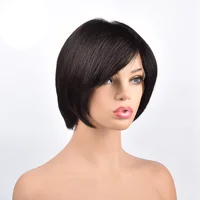 

13x6 Deep Part Lace Front Human Hair Short Wig Pixie Cut Bob Wigs Straight Black Brazilian Hair For Women