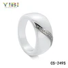 8mm ceramic silver wedding ring for women