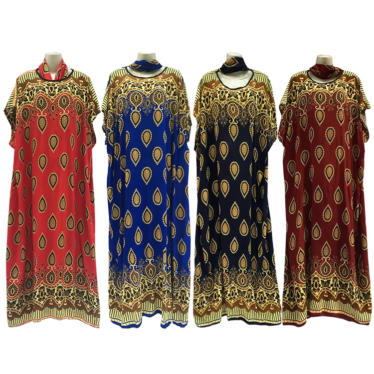 

Short Sleeves African Moroccan Abaya Kaftan Dresses Clothing, 4 colors