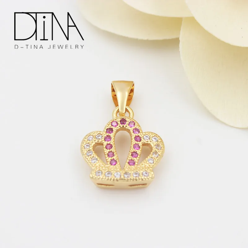 

Fashion designer cz pendant gold plated crown, Golden