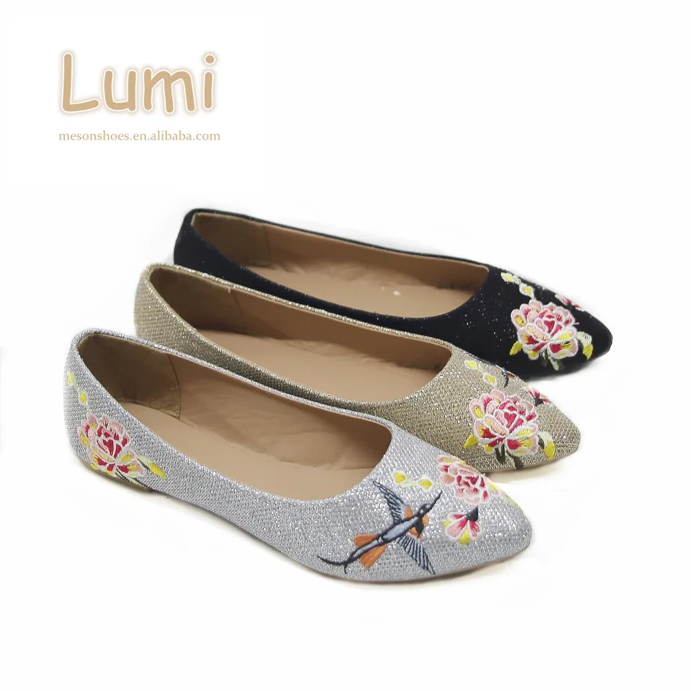Pointed Women Ballet Emborided Ladies Flat Shoes In Dubai Buy Ladies