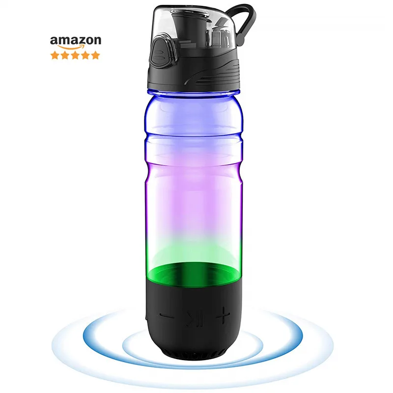 

Speaker Water Bottle Dancing Lights 500ml Tritan Smart Water Bottle with Reminder to Drink BPA Free Bottle