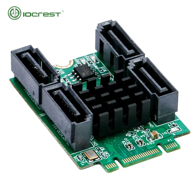 

M.2 B + M Key slot to 4 Port SATA 6G Adapter controller Card, Green