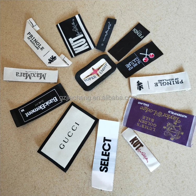 Wholesale Custom Brand Name screen printing silk ribbon clothing label for T Shirts