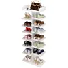 wood household basics 12 pairs storage 7 tier led shoe rack modern shoe display shelf