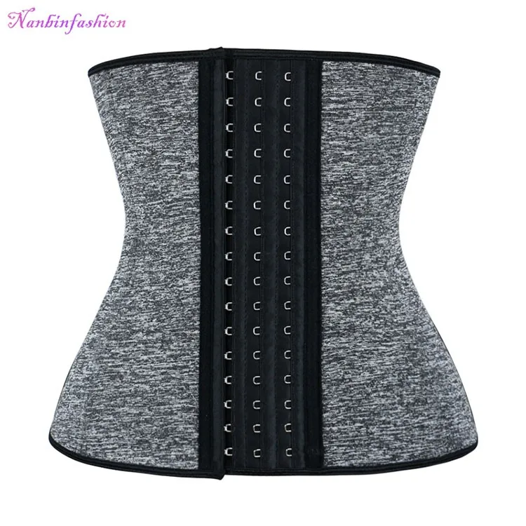 

4 Row Neoprene Big Women Elastic Waist Trainer Sport Corset, Grey